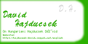 david hajducsek business card